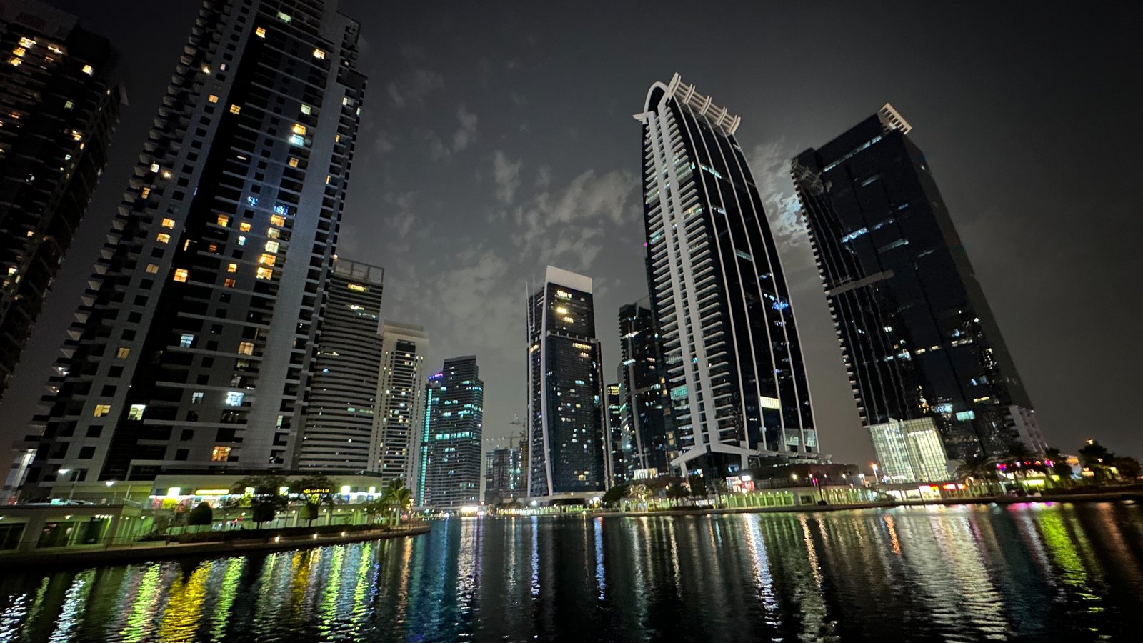 Jumeirah Lakes Towers DMCC at night